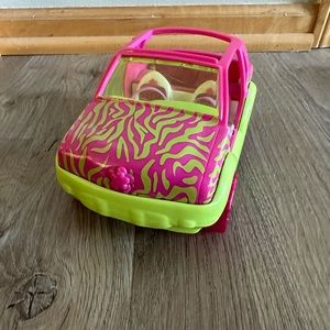 2001 original Mattel Polly Pocket Pink Gree Zebra 6" Jeep Car Toy